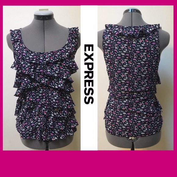 Express Tops - 💎BOGOHO Express Floral Ruffle Tank Top